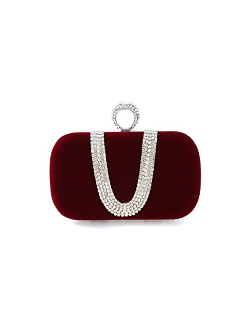 Velvet Rhinestone Clutch Sparkly Evening Bag Wedding Purse Glittering Handbag